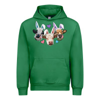 Emerald Easter Cows With Bunny Ears Urban Hoodie - RanaPortraitStore