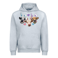 Heather Grey Easter Cows With Bunny Ears Urban Hoodie - RanaPortraitStore