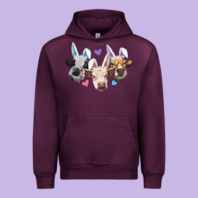 Urban Hoodie Easter Cows With Bunny Ears