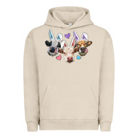 Pigment French Oak Easter Cows With Bunny Ears Urban Hoodie - RanaPortraitStore