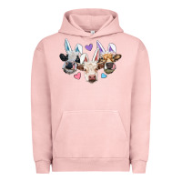 Pigment Salmon Easter Cows With Bunny Ears Urban Hoodie - RanaPortraitStore