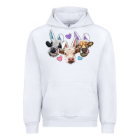 White Easter Cows With Bunny Ears Urban Hoodie - RanaPortraitStore