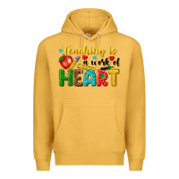 Mustard teaching is a work of heart tbw Premium Hoodie - texasbilliewilder