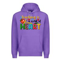 Purple teaching is a work of heart tbw Premium Hoodie - texasbilliewilder