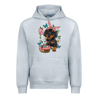 Heather Grey Easter Dachshund Urban Hoodie - RanaPortraitStore