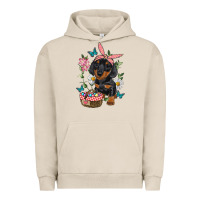 Pigment French Oak Easter Dachshund Urban Hoodie - RanaPortraitStore