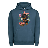 Pigment Midnight Navy Easter Dachshund Urban Hoodie - RanaPortraitStore