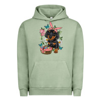 Pigment Oil Green Easter Dachshund Urban Hoodie - RanaPortraitStore