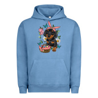 Pigment Pebble Blue Easter Dachshund Urban Hoodie - RanaPortraitStore
