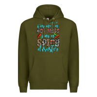 Army Green i m not a hot mess i m a spicy disaster Premium Hoodie - Zillion Design Studio