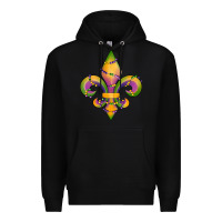 Black mardi gras fleur de lis Premium Hoodie - RanaPortraitStore