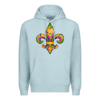 Blue Mist mardi gras fleur de lis Premium Hoodie - RanaPortraitStore