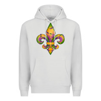 Dove Grey mardi gras fleur de lis Premium Hoodie - RanaPortraitStore