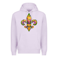 Lilac mardi gras fleur de lis Premium Hoodie - RanaPortraitStore