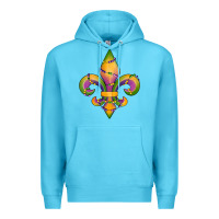 Ocean Blue mardi gras fleur de lis Premium Hoodie - RanaPortraitStore