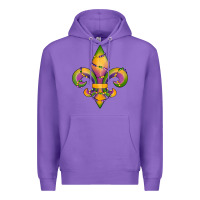 Purple mardi gras fleur de lis Premium Hoodie - RanaPortraitStore