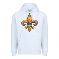 White mardi gras fleur de lis Premium Hoodie - RanaPortraitStore