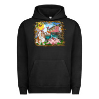 Pigment Black Easter Farm Bunny And Pig Urban Hoodie - RanaPortraitStore