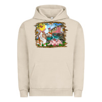Pigment French Oak Easter Farm Bunny And Pig Urban Hoodie - RanaPortraitStore