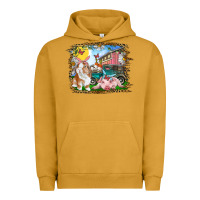Pigment Peanut Butter Easter Farm Bunny And Pig Urban Hoodie - RanaPortraitStore