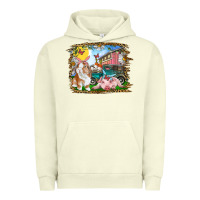 Pigment Pistachio Easter Farm Bunny And Pig Urban Hoodie - RanaPortraitStore