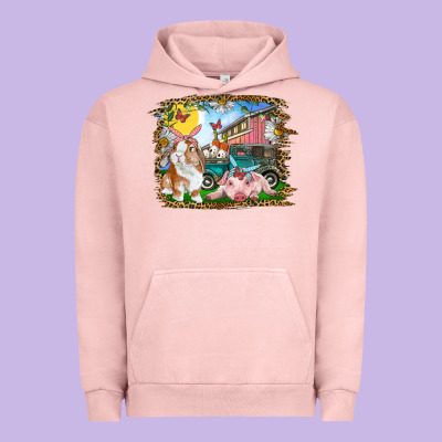 Urban Hoodie Easter Farm Bunny And Pig