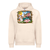 Sandshell Easter Farm Bunny And Pig Urban Hoodie - RanaPortraitStore
