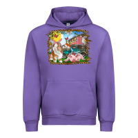 Tulip Easter Farm Bunny And Pig Urban Hoodie - RanaPortraitStore
