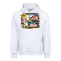 White Easter Farm Bunny And Pig Urban Hoodie - RanaPortraitStore