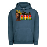 Pigment Midnight Navy afro man black king Urban Hoodie - texasbilliewilder