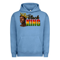 Pigment Pebble Blue afro man black king Urban Hoodie - texasbilliewilder