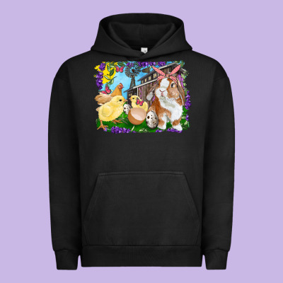 Urban Hoodie Easter Farm Chicks And Bunny
