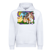 White Easter Farm Chicks And Bunny Urban Hoodie - RanaPortraitStore