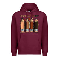 Burgundy teach love inspire motivation lead encourage Premium Hoodie - Zillion Design Studio
