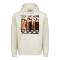 Oatmeal Heather teach love inspire motivation lead encourage Premium Hoodie - Zillion Design Studio