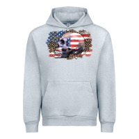Heather Grey american skull Urban Hoodie - Zillion Design Studio