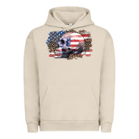 Pigment French Oak american skull Urban Hoodie - Zillion Design Studio