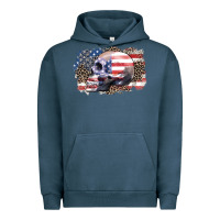 Pigment Midnight Navy american skull Urban Hoodie - Zillion Design Studio