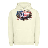 Pigment Pistachio american skull Urban Hoodie - Zillion Design Studio