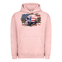 Pigment Salmon american skull Urban Hoodie - Zillion Design Studio