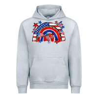 Heather Grey American rainbow Urban Hoodie - Zillion Design Studio