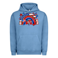 Pigment Pebble Blue American rainbow Urban Hoodie - Zillion Design Studio