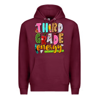 Burgundy third grade energy Premium Hoodie - texasbilliewilder