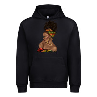 Afro Black Woman Profile Juneteenth Urban Hoodie | Teevron