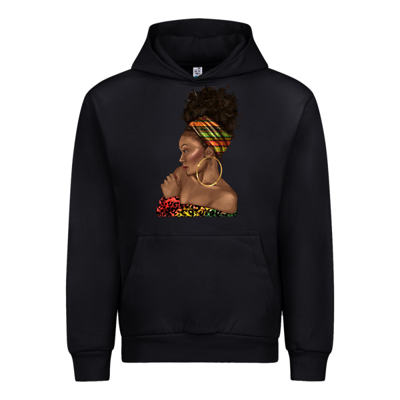 Afro Black Woman Profile Juneteenth Urban Hoodie by texasbilliewilder | Teevron
