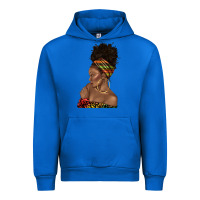 Cobalt afro black woman profile juneteenth Urban Hoodie - texasbilliewilder