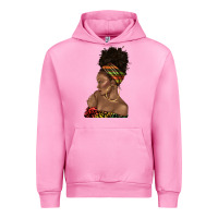 Fuchsia Pink afro black woman profile juneteenth Urban Hoodie - texasbilliewilder