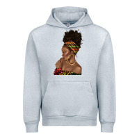Heather Grey afro black woman profile juneteenth Urban Hoodie - texasbilliewilder