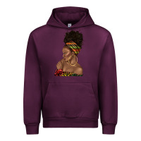 Mauve Wine afro black woman profile juneteenth Urban Hoodie - texasbilliewilder