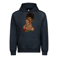 Navy afro black woman profile juneteenth Urban Hoodie - texasbilliewilder